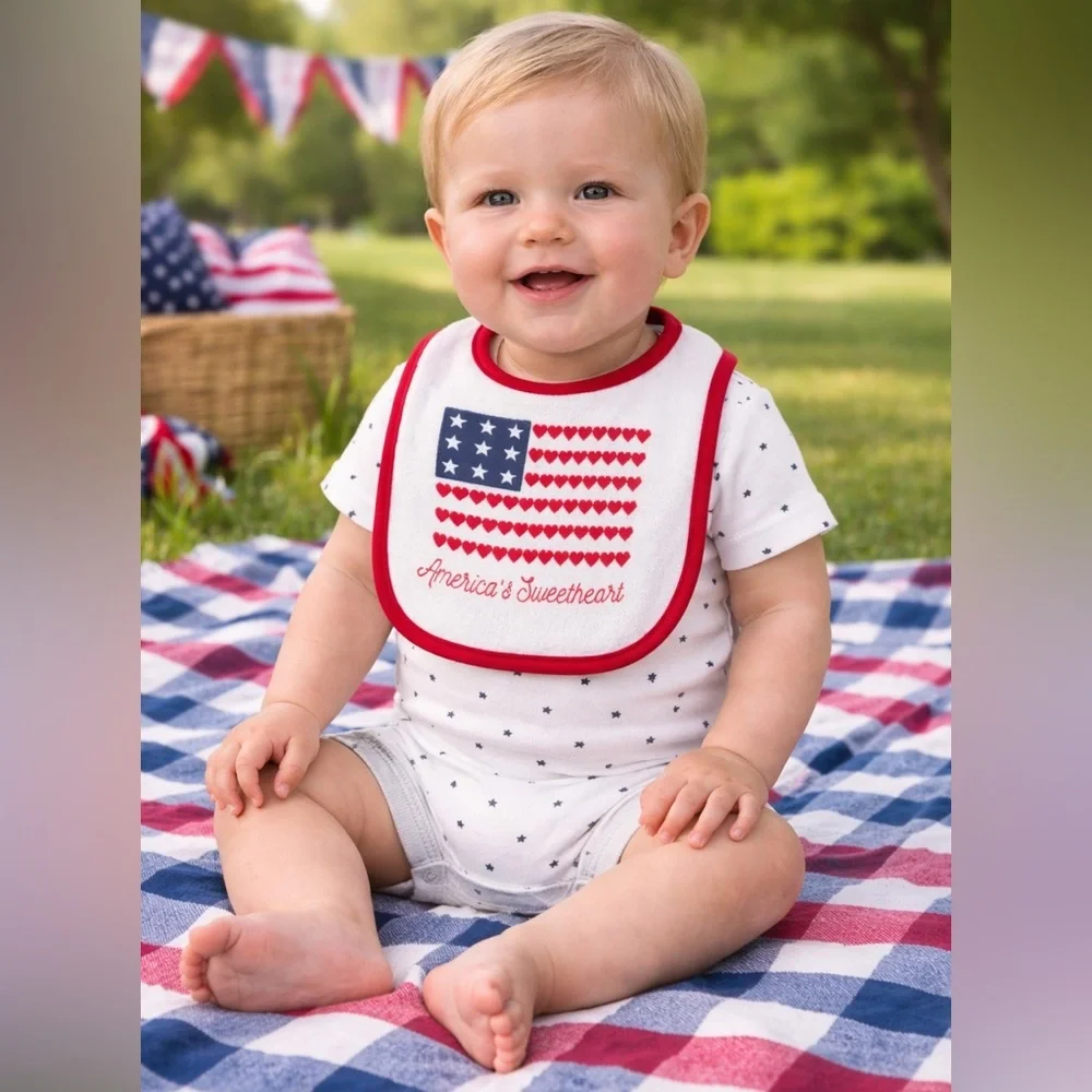 Child of Mine Carter’s Patriotic Baby Bodysuit & Bib Set | 12M